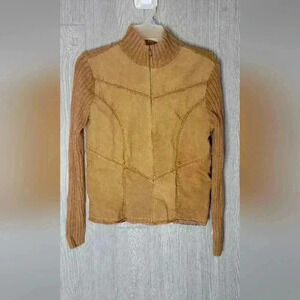 ♡Fiorlini International 100% leather (on front) zipper  jacket. Size small A6